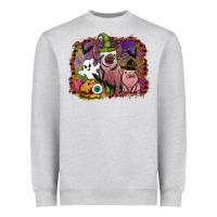 Heather Grey halloween pigs Heavyweight Sweatshirt - SublimationCraftShop
