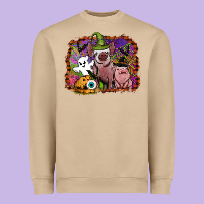 Halloween Pigs Heavyweight Sweatshirt Designed By Sublimationcraftshop