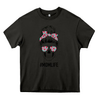 Asphalt Pink Flower on Cyan Background Mom Skull Heavy Core Tee - Bettercallsaul