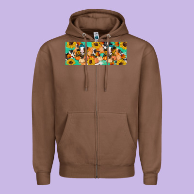 Cow Fall Pumpkin Zipper Hoodie Designed By Artiststas