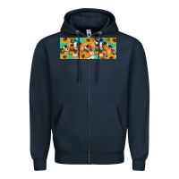 Navy Cow fall pumpkin Zipper Hoodie - Artiststas