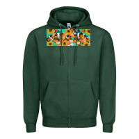 Sports Green Cow fall pumpkin Zipper Hoodie - Artiststas