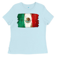 Baby Blue Mexican Flag Ladies Tee - texasbilliewilder