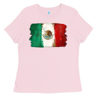 Bubblegum Pink Mexican Flag Ladies Tee - texasbilliewilder