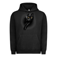 Pigment Black Black Cat Yellow EyesCats Tee Shirt Gifts Urban Hoodie - trangStudio