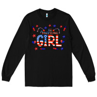 Black all american girl doodle letters Long Sleeve Tee - CowCowDesign