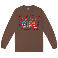Chestnut all american girl doodle letters Long Sleeve Tee - CowCowDesign