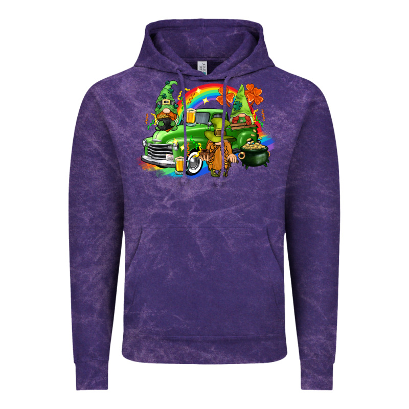 St. Patrick's Day Truck With Gnomies Vintage Hoodie by CowGirlArtShop | Teevron