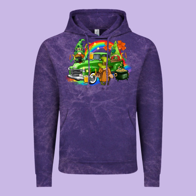 St. Patrick's Day Truck With Gnomies Vintage Hoodie Designed By Cowgirlartshop