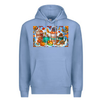 Colony Blue Thanksgiving Coffee Drink Kids Cup Premium Hoodie - CowhideDigitalArt
