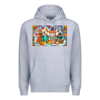 Heather Grey Thanksgiving Coffee Drink Kids Cup Premium Hoodie - CowhideDigitalArt