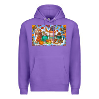 Purple Thanksgiving Coffee Drink Kids Cup Premium Hoodie - CowhideDigitalArt