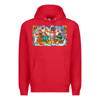 Red Thanksgiving Coffee Drink Kids Cup Premium Hoodie - CowhideDigitalArt