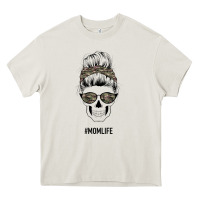 Cream Feminine Camouflage Patterned Mom Skull Heavy Core Tee - Bettercallsaul