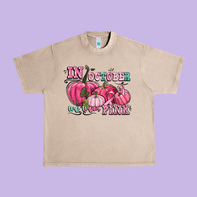 In October We Wear Pink Urban Heavy Tee Designed By Cowgirlartshop