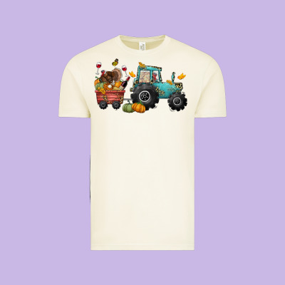 Thanksgiving Tractor Vintage Tee Designed By Cowgirlartshop