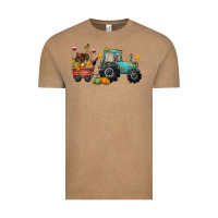 Vintage Coffee thanksgiving tractor Vintage Tee - CowGirlArtShop
