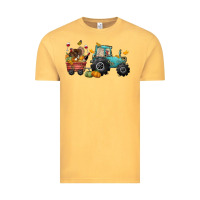Vintage Mustard thanksgiving tractor Vintage Tee - CowGirlArtShop