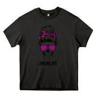 Asphalt Purple Glitter, Leopard Patterned Mom Skull Heavy Core Tee - Bettercallsaul