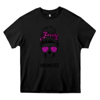 Black Purple Glitter, Leopard Patterned Mom Skull Heavy Core Tee - Bettercallsaul