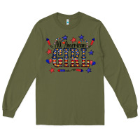 Army Green All American Girl Long Sleeve Tee - CowCowDesign