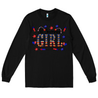 Black All American Girl Long Sleeve Tee - CowCowDesign