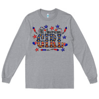 Heather Grey All American Girl Long Sleeve Tee - CowCowDesign