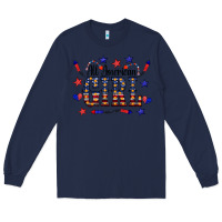 Navy All American Girl Long Sleeve Tee - CowCowDesign
