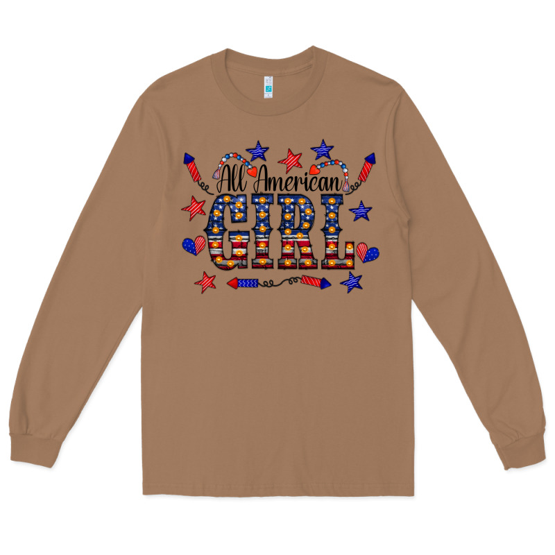 All American Girl Long Sleeve Tee by CowCowDesign | Teevron