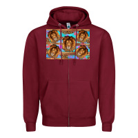 Burgundy lion Zipper Hoodie - Artiststas