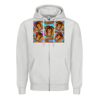 Dove Grey lion Zipper Hoodie - Artiststas