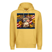 Antique Gold Western 4th Of July Cow Premium Hoodie - LillyAllenDesigns