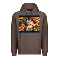 Coffee Western 4th Of July Cow Premium Hoodie - LillyAllenDesigns