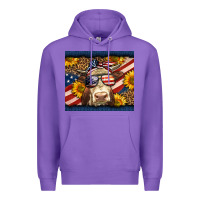 Purple Western 4th Of July Cow Premium Hoodie - LillyAllenDesigns