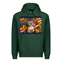 Sports Green Western 4th Of July Cow Premium Hoodie - LillyAllenDesigns