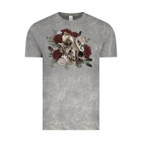 Cloud Rock Floral boho wolf skull Vintage Tee - RanaPortraitStore