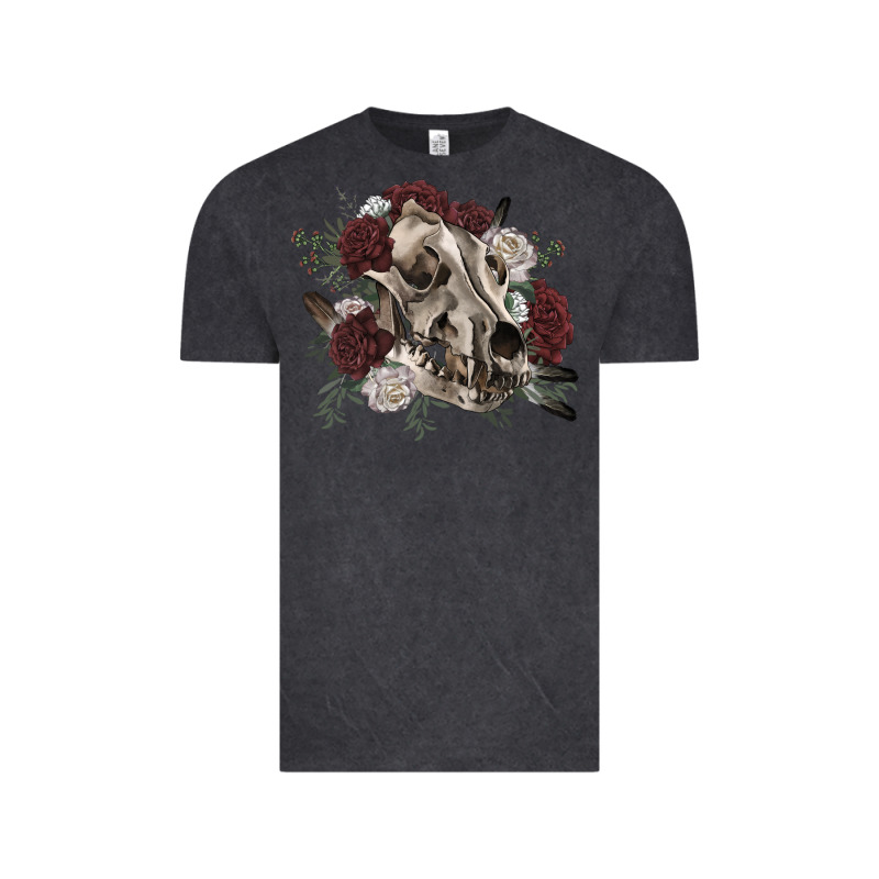 Floral Boho Wolf Skull Vintage Tee by RanaPortraitStore | Teevron