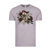 Vintage Zinc Floral boho wolf skull Vintage Tee - RanaPortraitStore