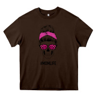Chocolate Brown Pink Glitter, Leopard Pattern Mom Skull Heavy Core Tee - Bettercallsaul