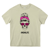 Pink Glitter, Leopard Pattern Mom Skull Heavy Core Tee | Teevron