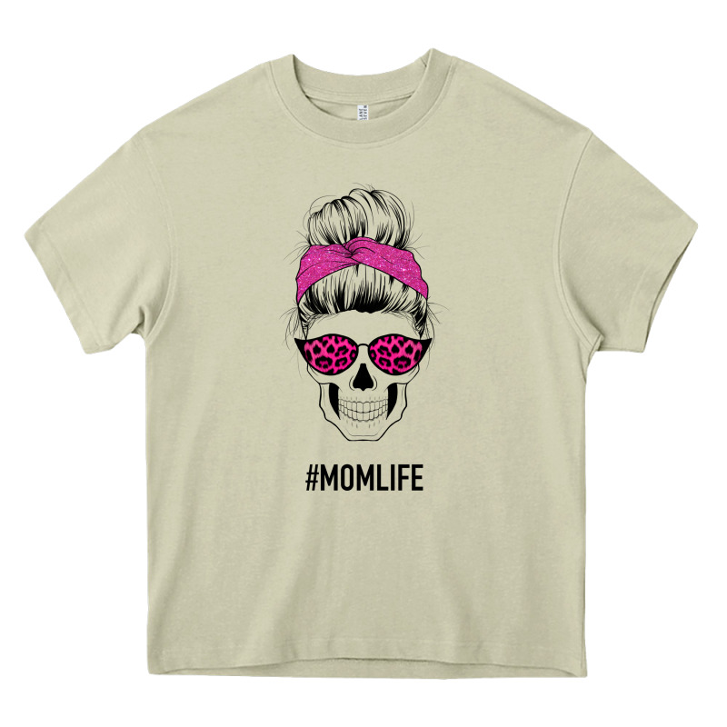 Pink Glitter, Leopard Pattern Mom Skull Heavy Core Tee by Bettercallsaul | Teevron