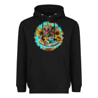 Black rattlesnake and sunflower Heavyweight Hoodie - BarkalooDesign