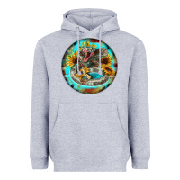 Heather Grey rattlesnake and sunflower Heavyweight Hoodie - BarkalooDesign