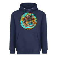 Navy rattlesnake and sunflower Heavyweight Hoodie - BarkalooDesign
