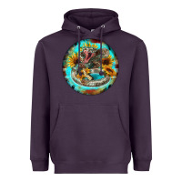 Plum rattlesnake and sunflower Heavyweight Hoodie - BarkalooDesign