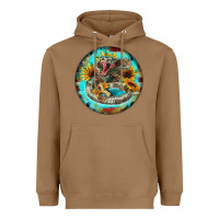 Toasted Coconut rattlesnake and sunflower Heavyweight Hoodie - BarkalooDesign