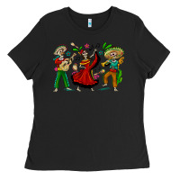 Black Mexican Skeletons Ladies Tee - texasbilliewilder