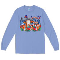 Colony Blue All American Mama Cow Flowers Long Sleeve Tee - CowCowDesign