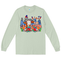 Matcha All American Mama Cow Flowers Long Sleeve Tee - CowCowDesign