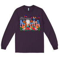 Plum All American Mama Cow Flowers Long Sleeve Tee - CowCowDesign